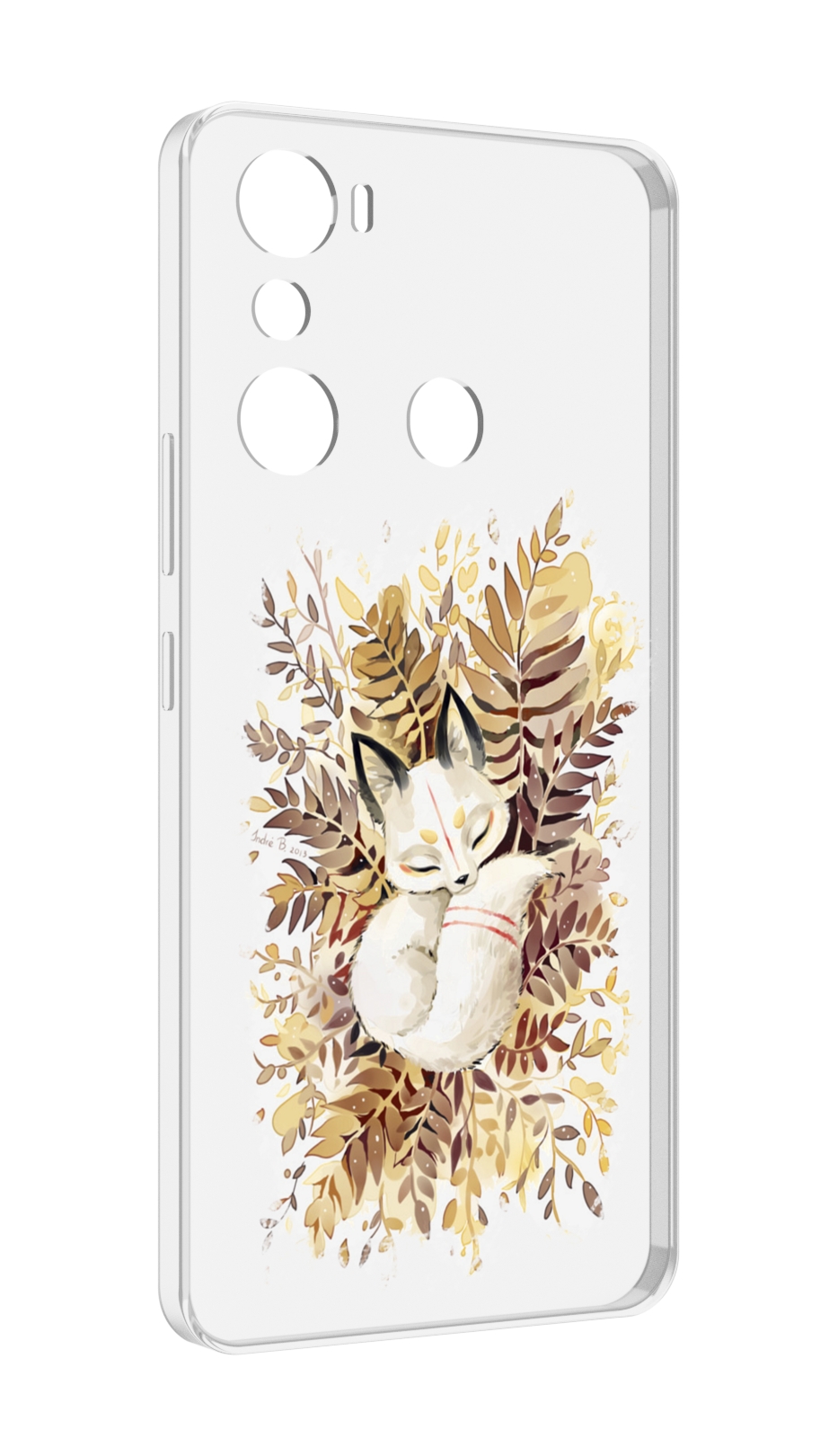 Чехол MyPads лисенок в траве для Infinix Hot 20i