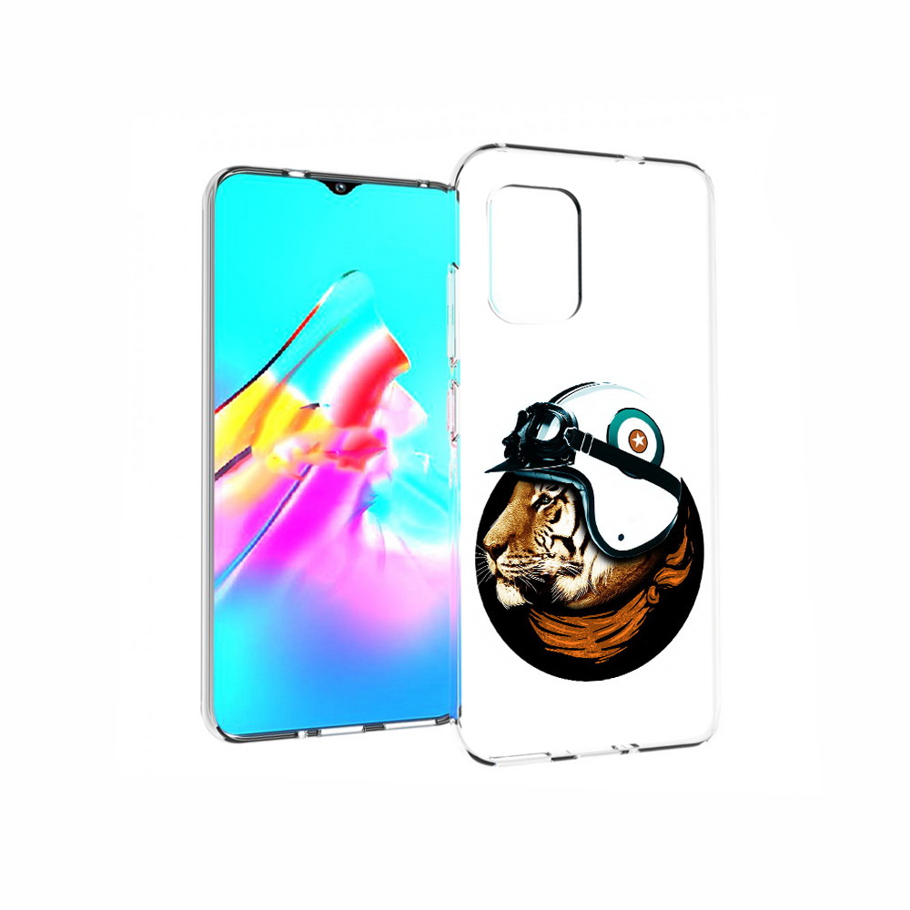 

Чехол MyPads Tocco для Asus Zenfone 8 Тигр в шлеме, Прозрачный, Tocco