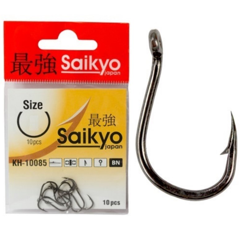 

Одинарные крючки Saikyo Chod Hook №8 BN, с колечком, загнутое острие, с бородкой, Черный, Kh-10085 Special Feeder Bn №8