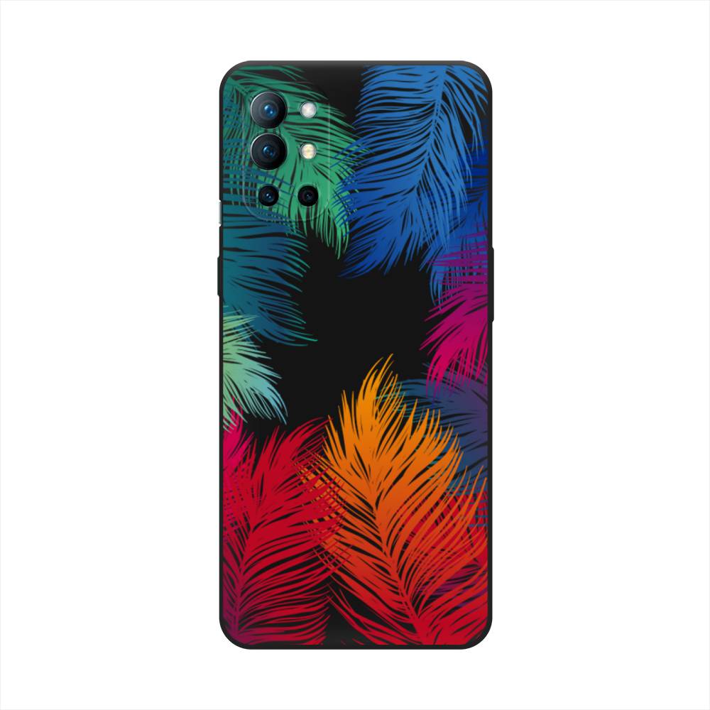 

Чехол Awog на OnePlus 9R / ВанПлас 9R "Рамка из перьев", Красный, 151652-1
