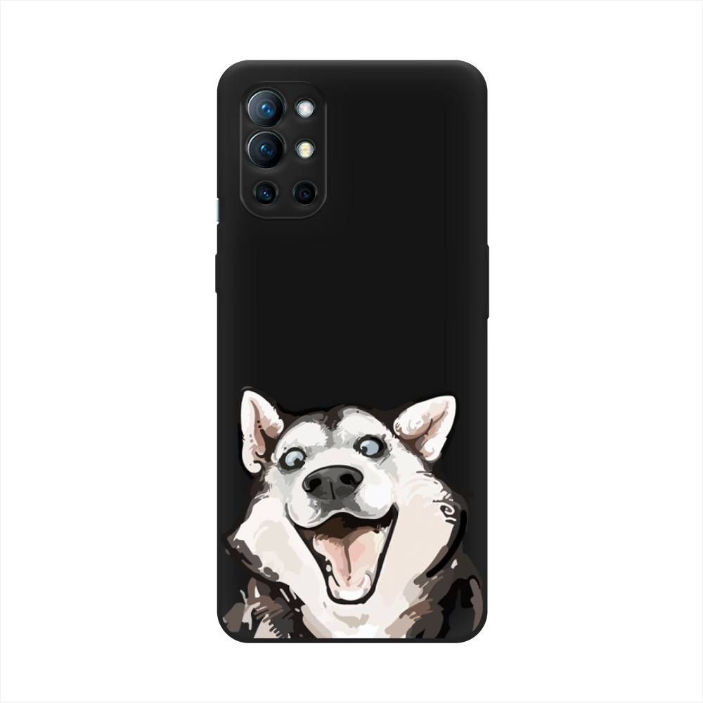 

Чехол Awog на OnePlus 9R / ВанПлас 9R "Радостный хаски", Белый;голубой;черный, 151652-1