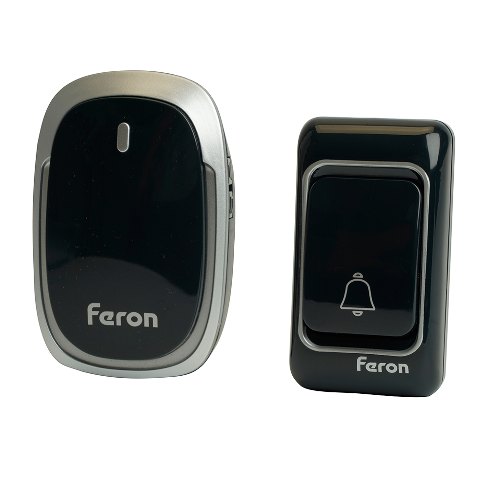 Звонок дверной беспроводной Feron E-383 38 мелодий черный, серебро, 48924 беспроводной дверной звонок feron