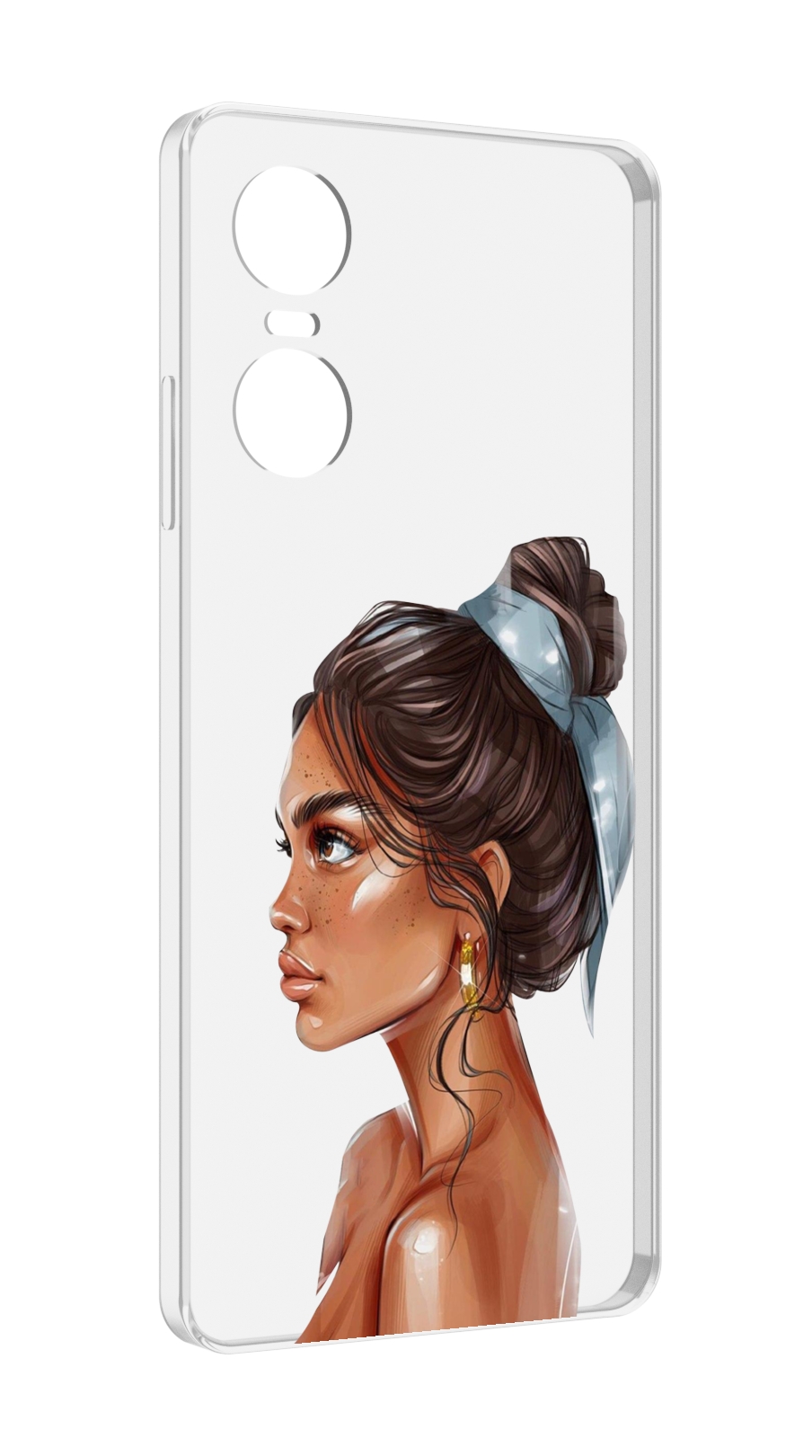 

Чехол Mypads Девушка-С-Повязкой Женский Для Tecno Pop 6 Pro, Прозрачный, Tocco