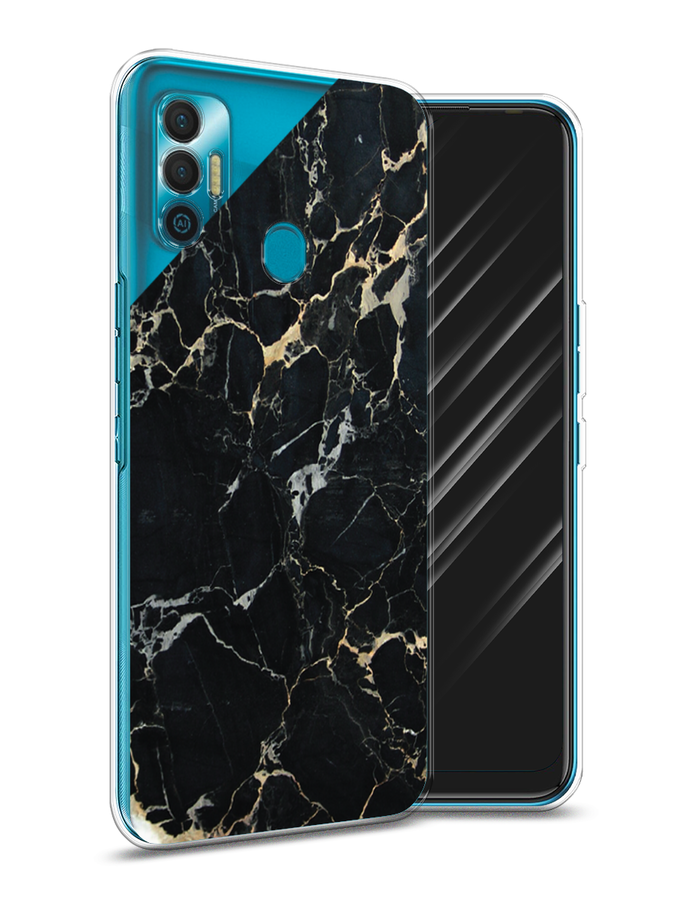 

Чехол Awog на Tecno Spark 7 "Черный мрамор уголок", Разноцветный, 301050-3