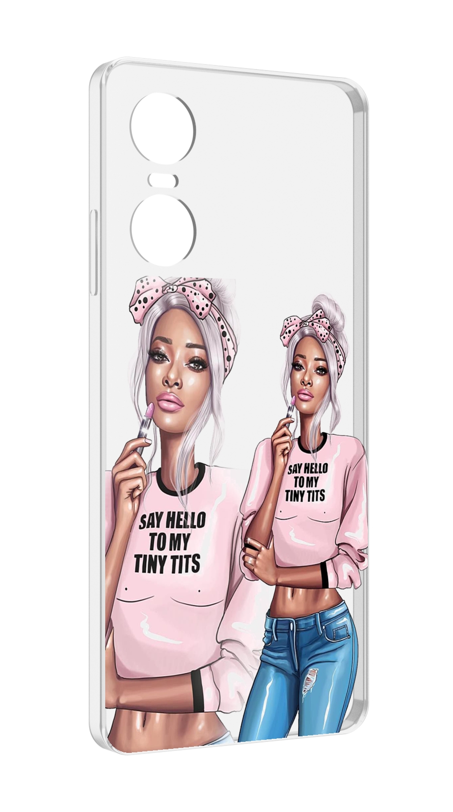 

Чехол Mypads Девушка-В-Розовой-Футболке Женский Для Tecno Pop 6 Pro, Прозрачный, Tocco