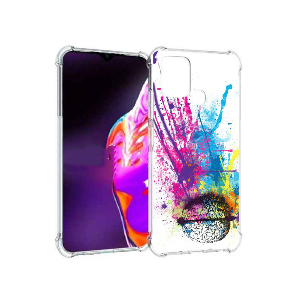 

Чехол MyPads Tocco для Infinix Hot 10s яркий красочный мозг, Прозрачный, Tocco