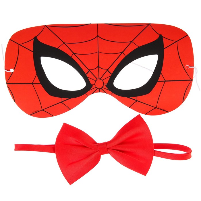 Набор карнавальный маска и бабочка, Человек-паук маска ажурная бабочка в ассортименте