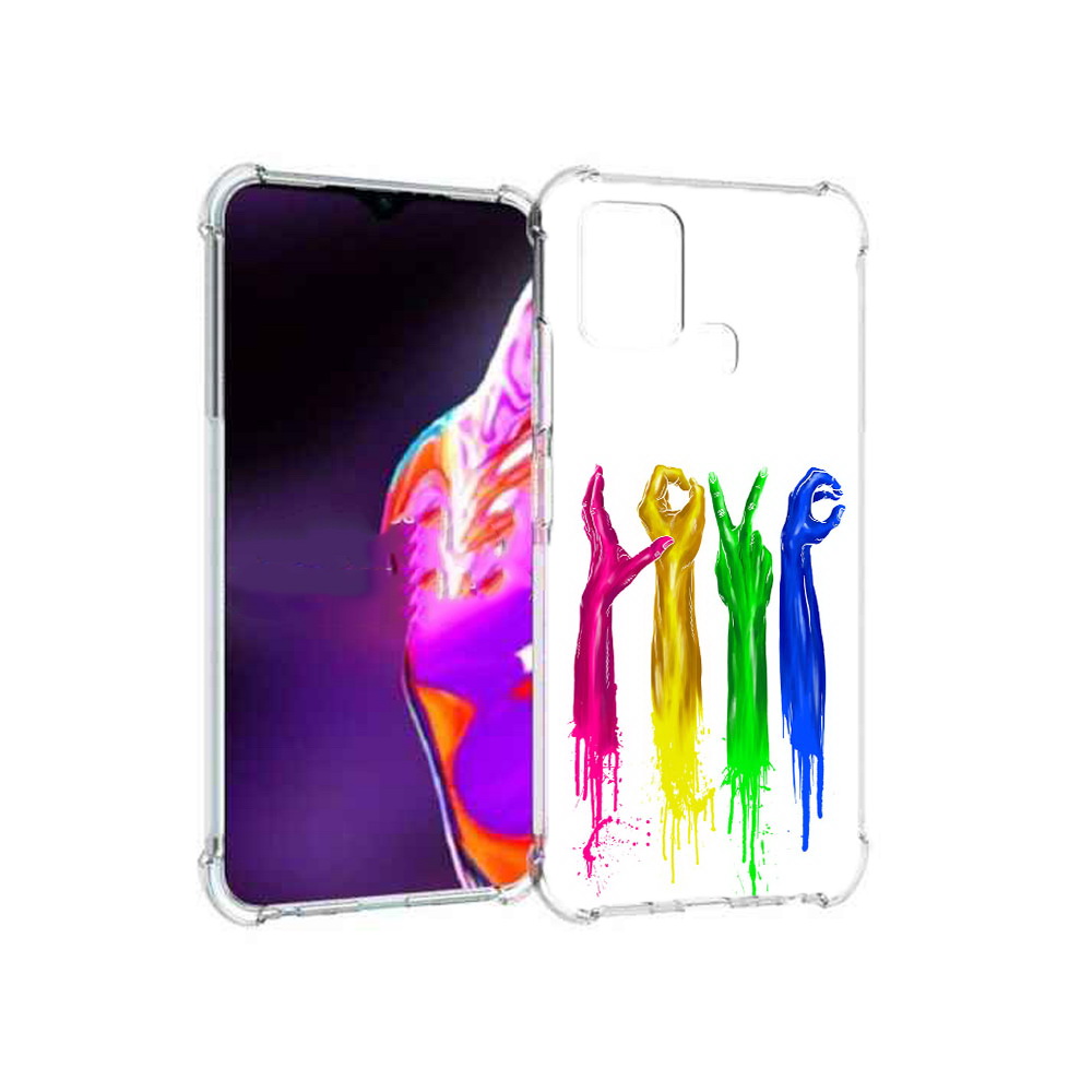 

Чехол MyPads Tocco для Infinix Hot 10s яркие руки love, Прозрачный, Tocco