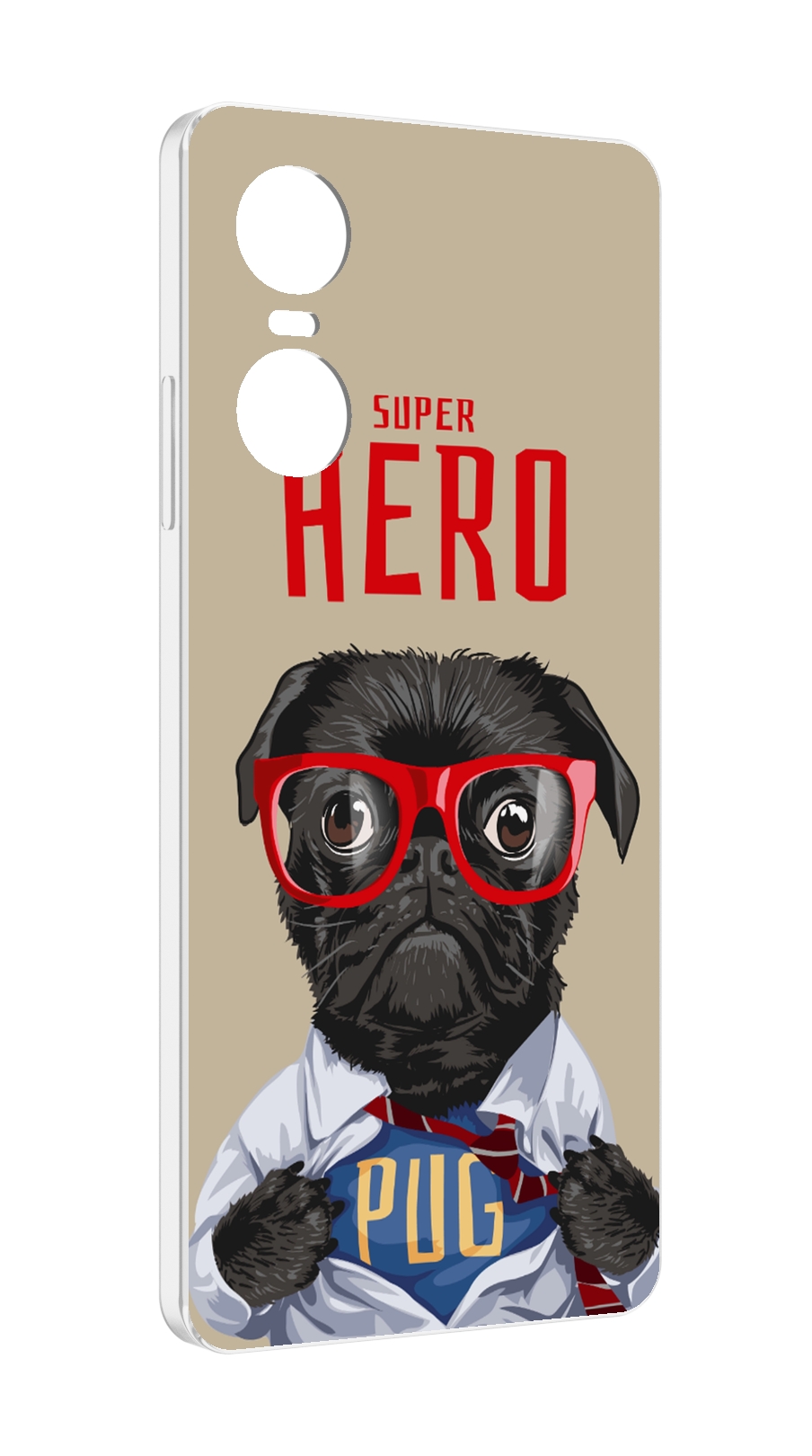 

Чехол Mypads Герой-Pug Для Tecno Pop 6 Pro, Прозрачный, Tocco
