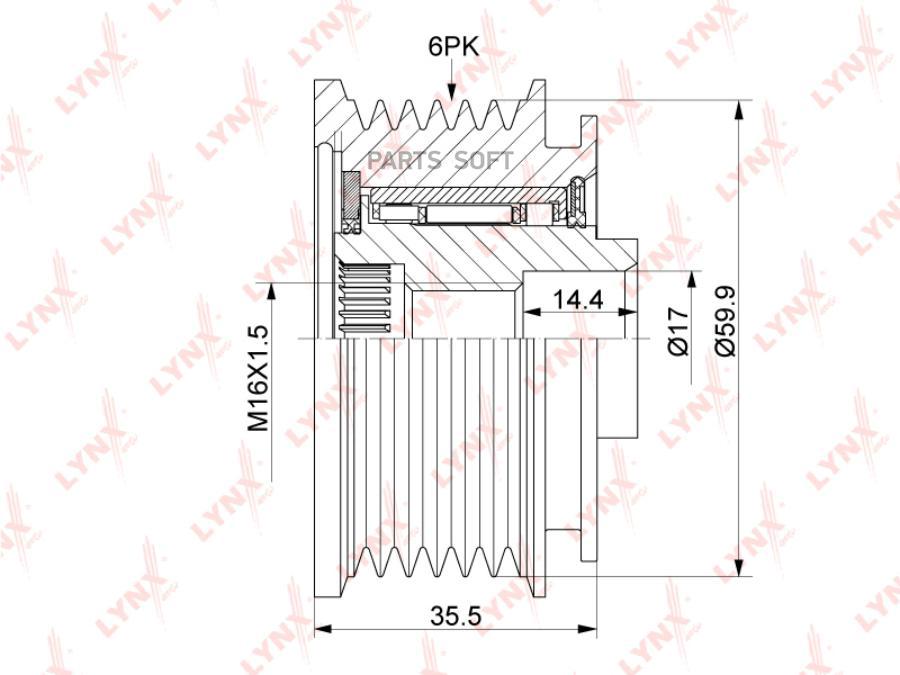 LYNXAUTO Шкив генератора