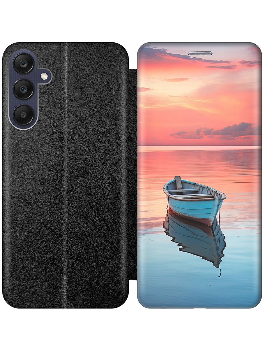 

Чехол-книжка на Samsung Galaxy A25 с принтом "Одинокая лодка" черный, Черный;голубой;синий;розовый, 780484441