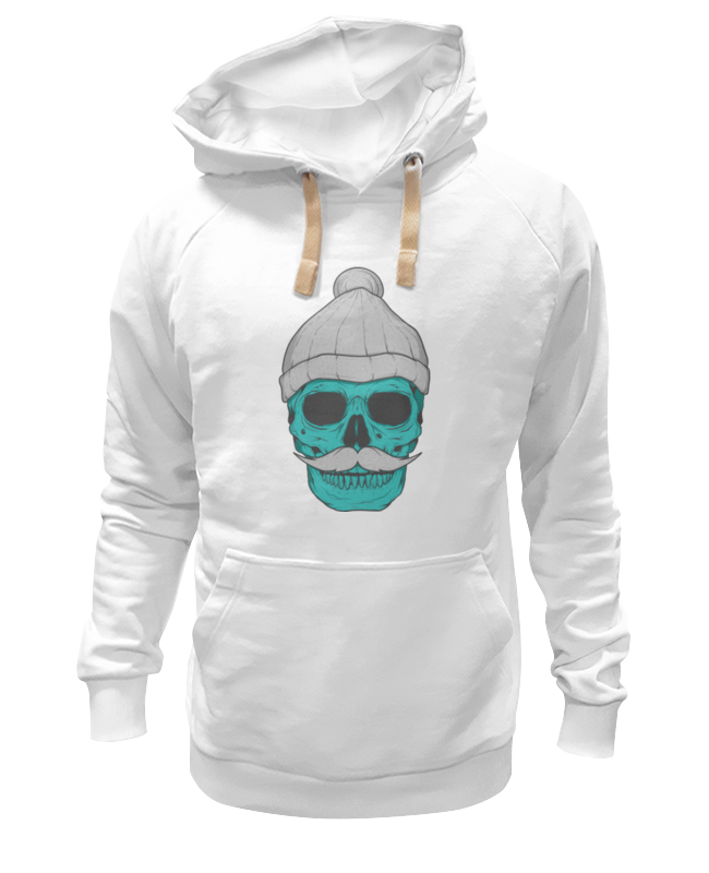 

Худи унисекс Printio Hipster skull белое S, Белый, Hipster skull