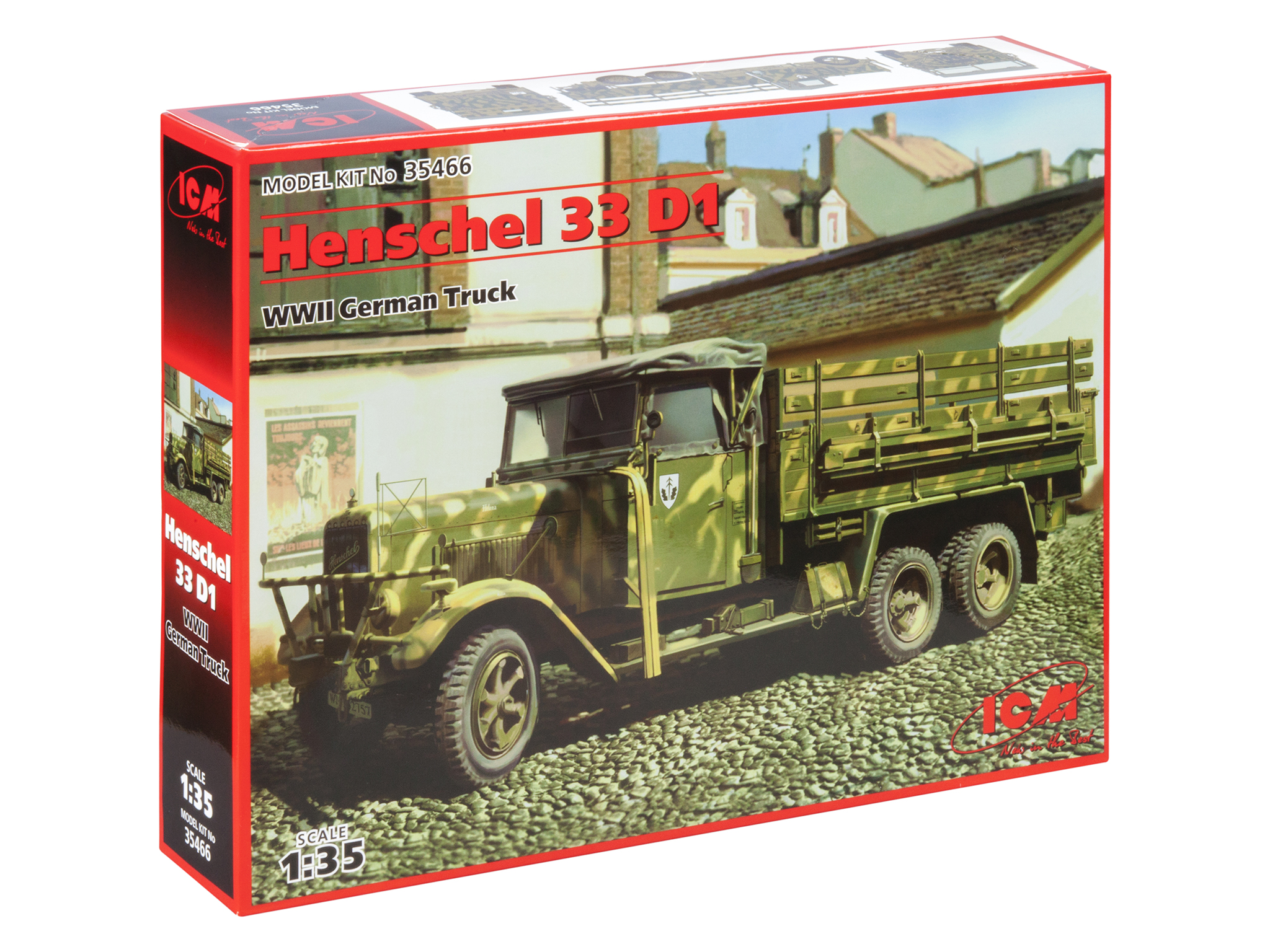 

Сборная модель ICM 1/35 Henschel 33D1, Германский армейский грузовой автомобиль IIMB 35466