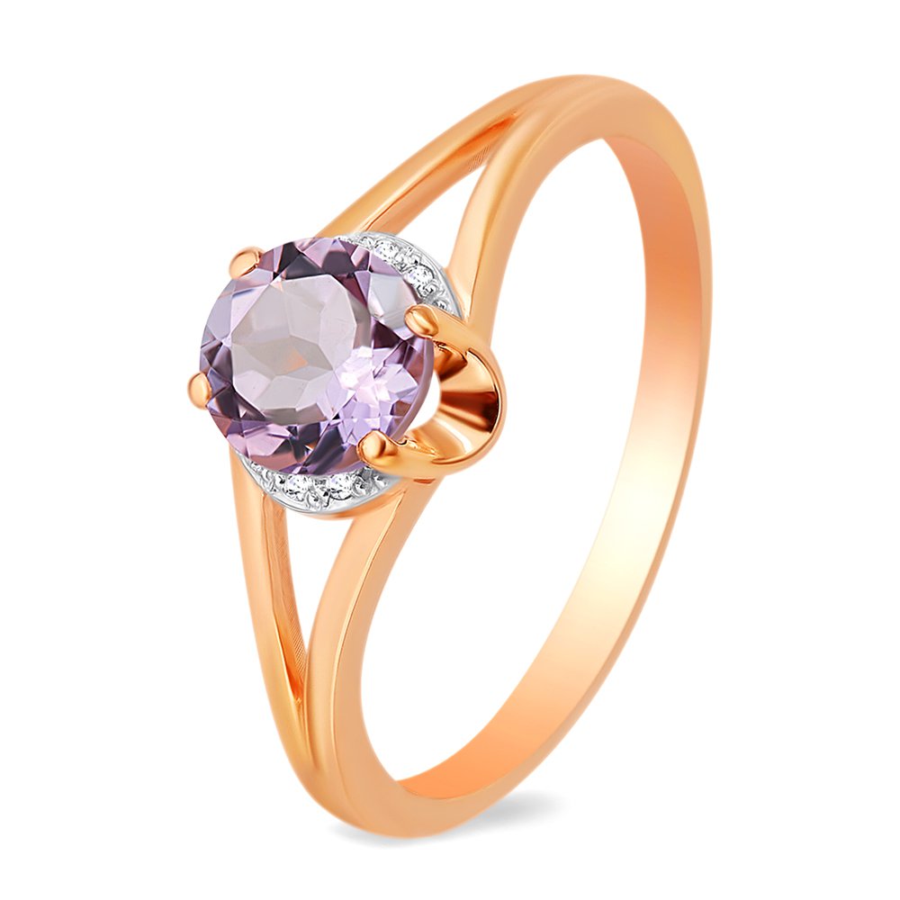 

Кольцо женское из красного золота с аметистом, фианитом 585Gold 201012057, р, 201012057