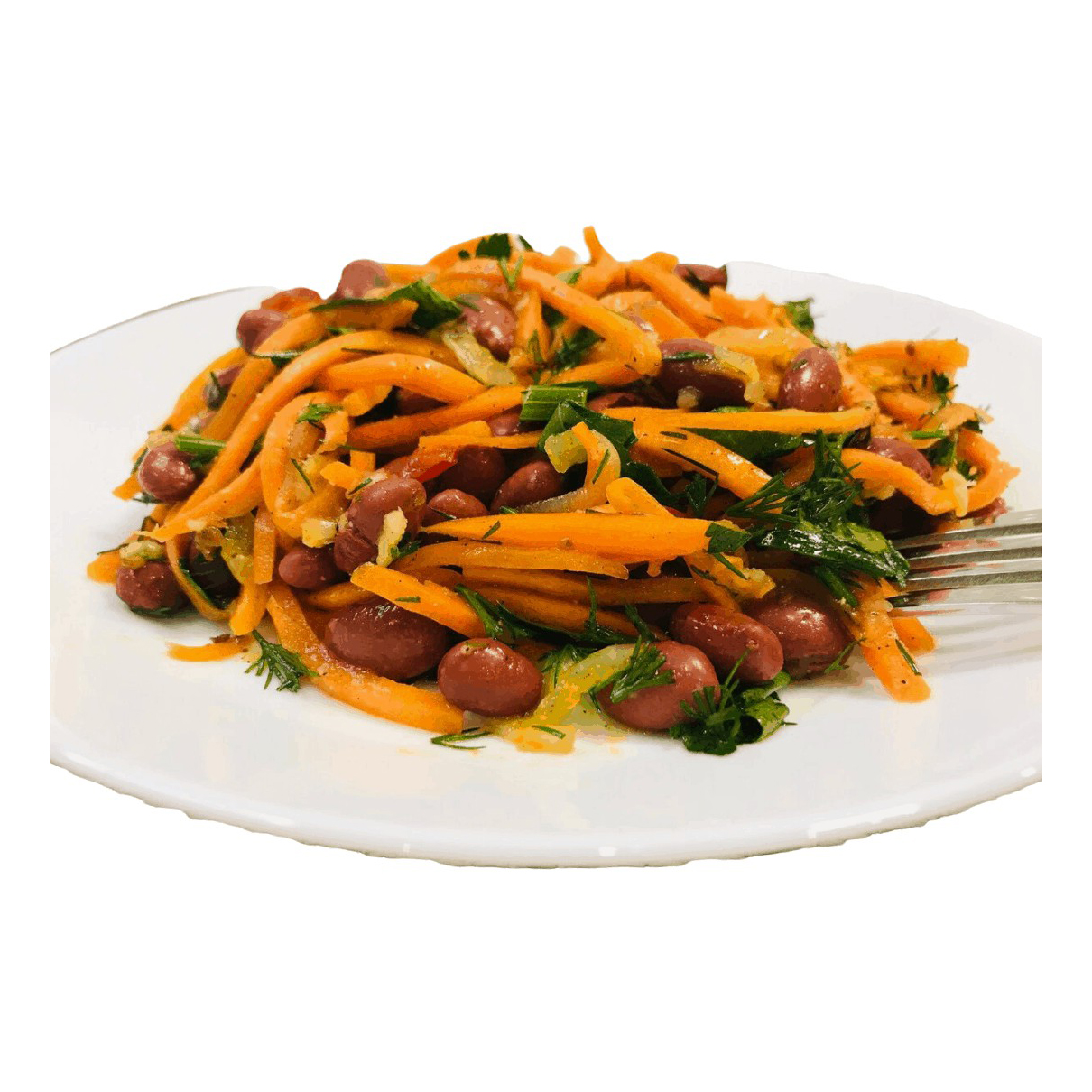 Салат Белоручка Морковь по-корейски с фасолью