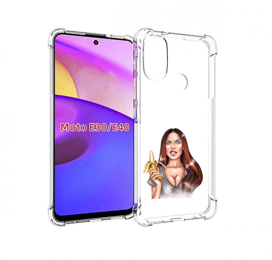 

Чехол бампер MyPads девушка-с-бананом для Motorola Moto E30., Прозрачный, Tocco