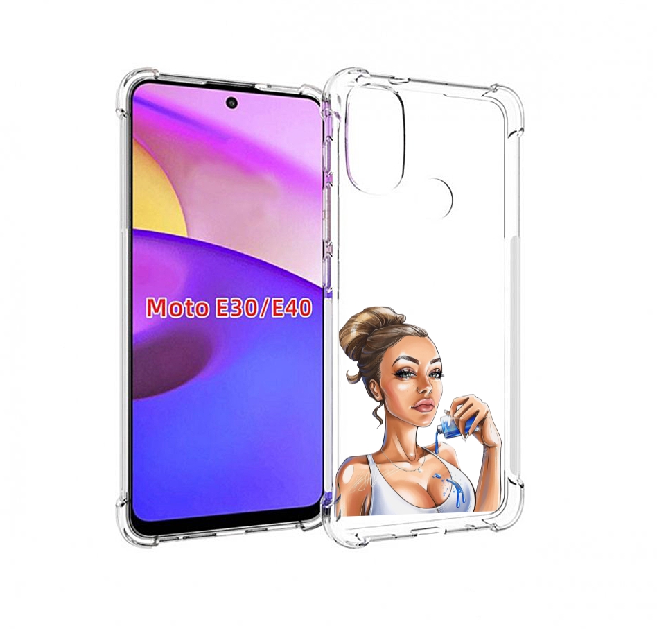 

Чехол бампер MyPads девушка-пролила-краску женский для Motorola, Прозрачный, Tocco