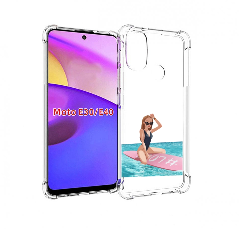 

Чехол бампер MyPads девушка-на-серфе женский для Motorola Moto E, Прозрачный, Tocco