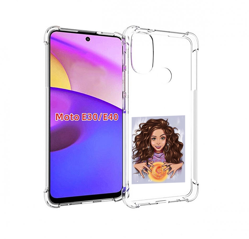 

Чехол бампер MyPads девушка-волшебница для Motorola Moto E30., Прозрачный, Tocco