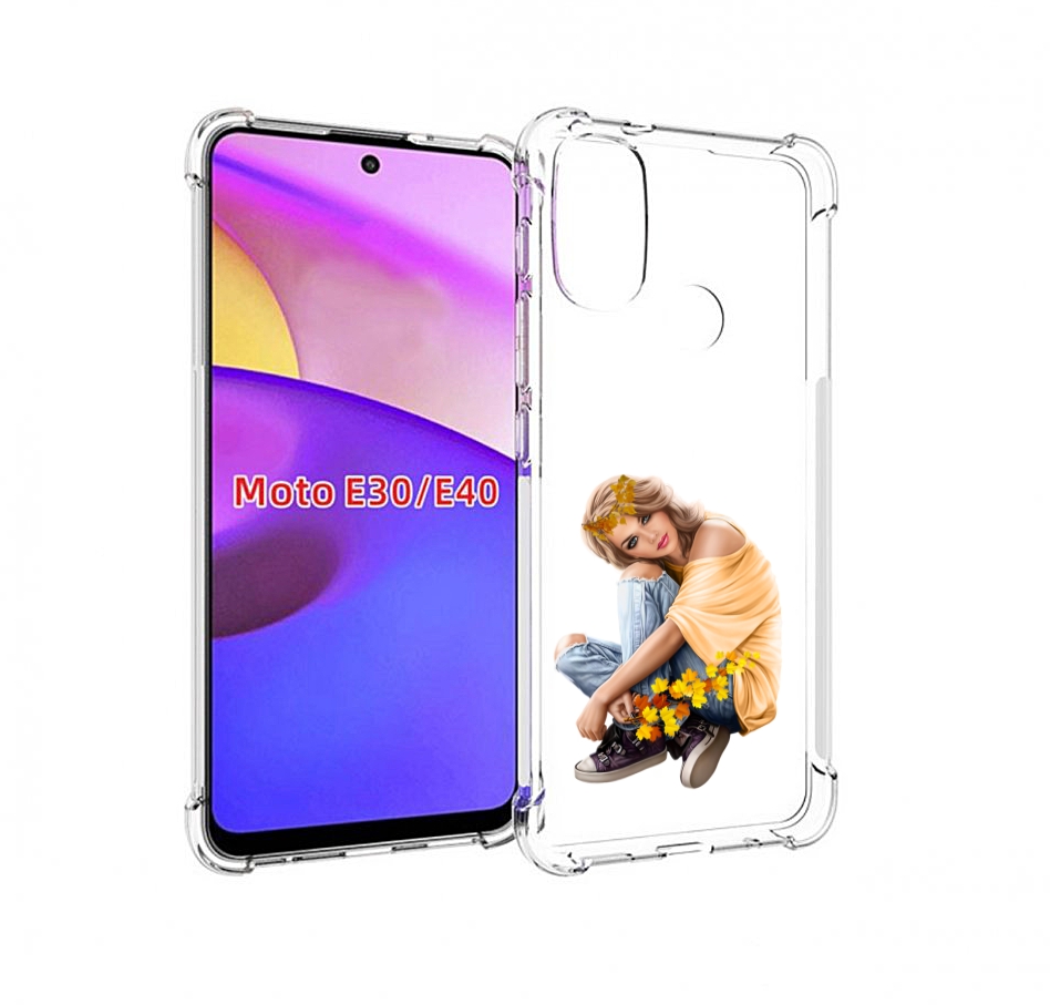 

Чехол бампер MyPads девушка-в-цветочками женский для Motorola Mo, Прозрачный, Tocco