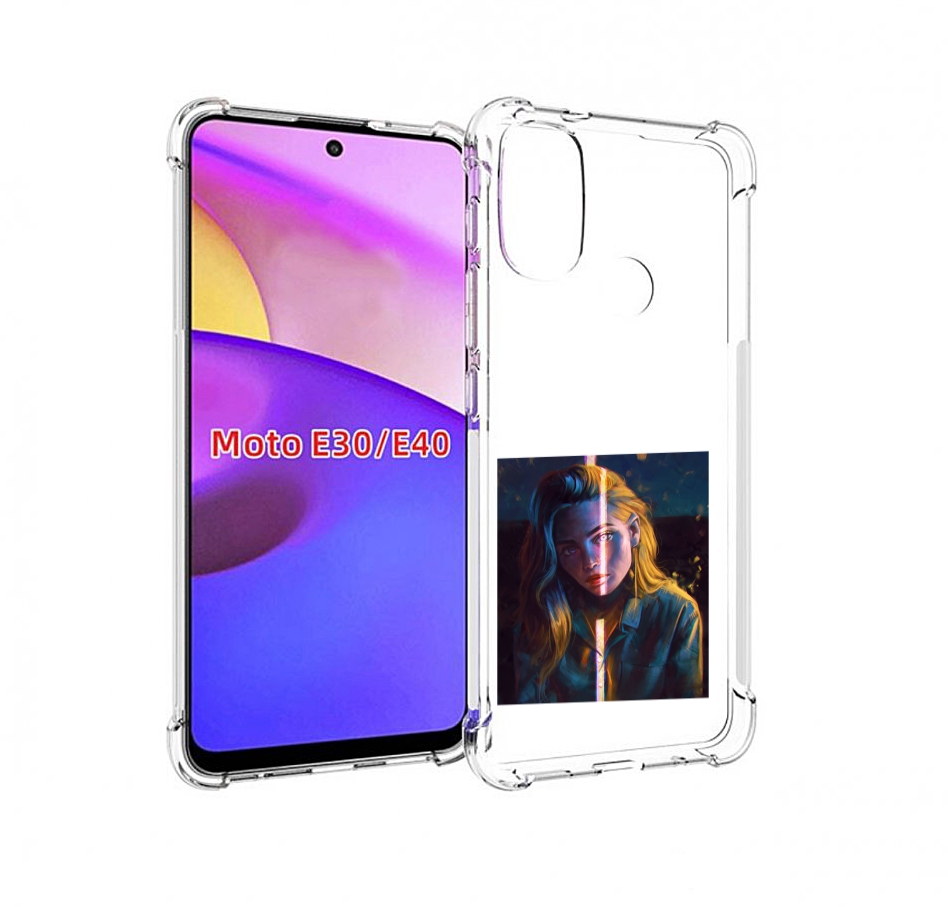 

Чехол бампер MyPads девушка-в-тени для Motorola Moto E30., Прозрачный, Tocco