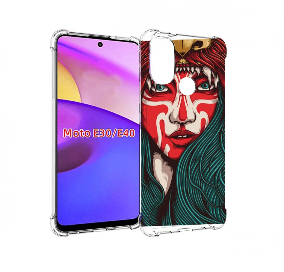 

Чехол бампер MyPads девушка-в-маскировке для Motorola Moto E30., Прозрачный, Tocco