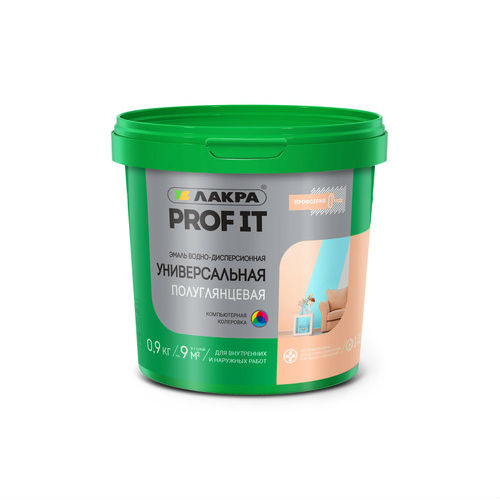 

Эмаль универсальная Лакра Prof It полуглянцевый база С 0,9 кг, Белый
