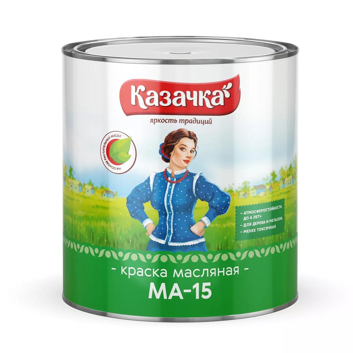 фото Краска ма-15 зеленая 20 кг "казачка"