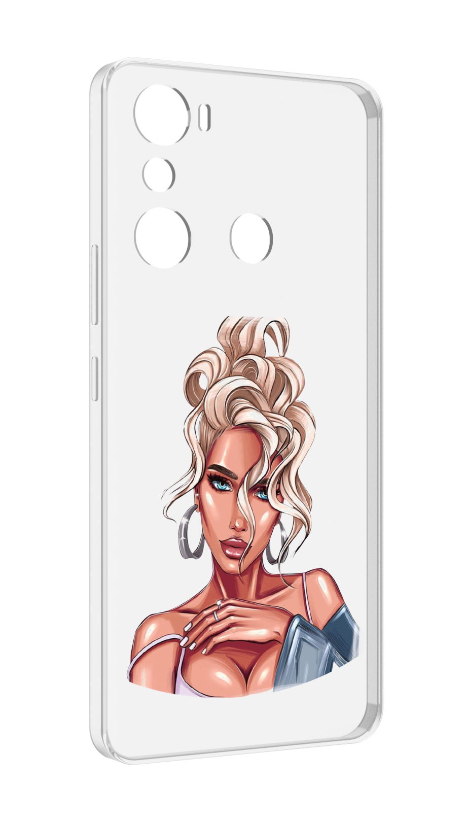 

Чехол MyPads красивая-блондинка женский для Infinix Hot 20i, Прозрачный, Tocco