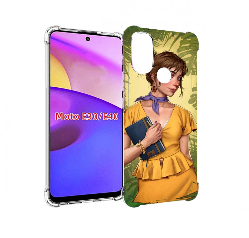 

Чехол бампер MyPads девушка-в-зелени женский для Motorola Moto E, Прозрачный, Tocco