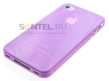 фото Задняя накладка jack case ultra thin 0,35 mm для iphone 4, (soft touch) фиолетовая nobrand