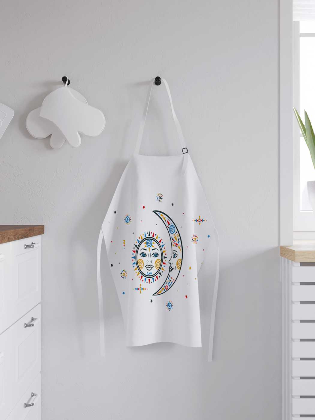 

Фартук женский для готовки JoyArty "Геометрическая астрология", универсальный размер, Белый