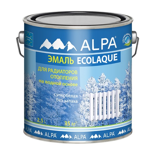 

Эмаль специальная Alpa Ecolaque для радиаторов 2,5 л