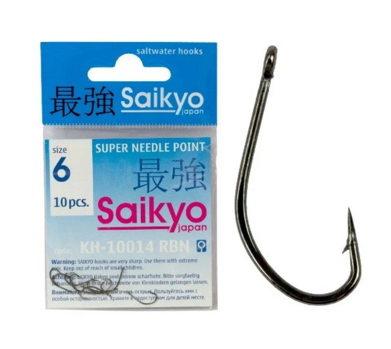 

Одинарные крючки Saikyo Curve Shank №6 BN, с колечком, прямое острие, с бородкой, Черный, Kh-10014 Maruseigo Bn №6