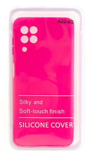 

Накладка Silicone Case для Samsung A22 темно розовая