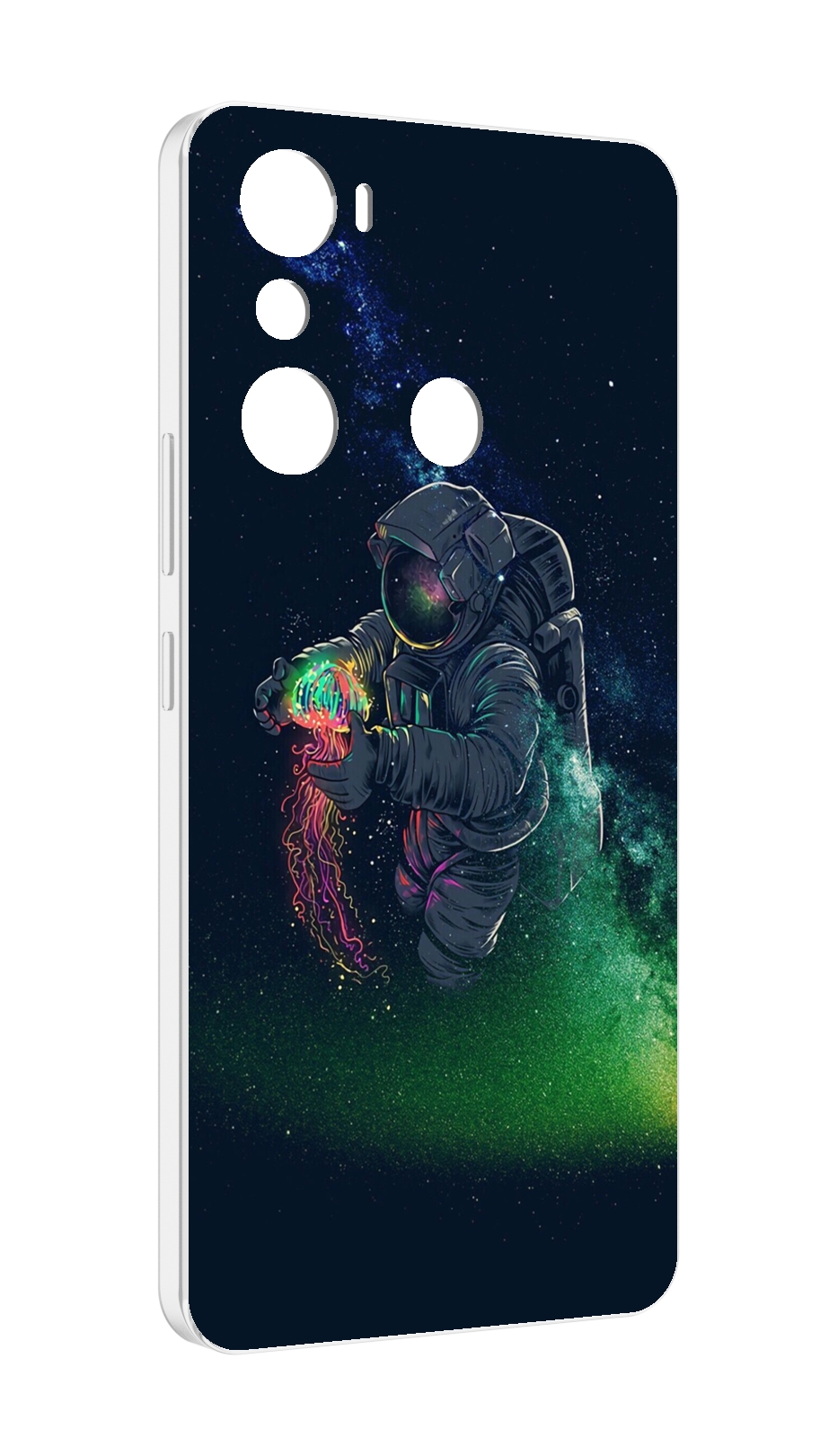 

Чехол MyPads космонавт-с-оружием-арты для Infinix Hot 20i, Прозрачный, Tocco