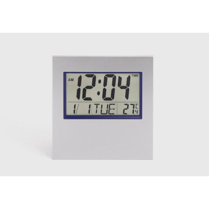 фото Часы настенные электронные, будильник, календарь, термометр, 2 ааа, микс nobrand