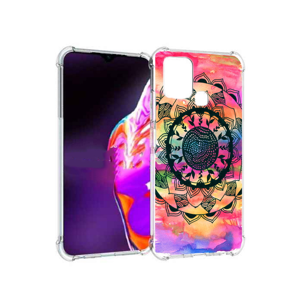 

Чехол MyPads Tocco для Infinix Hot 10s яркая абстракция круглый цветок, Прозрачный, Tocco