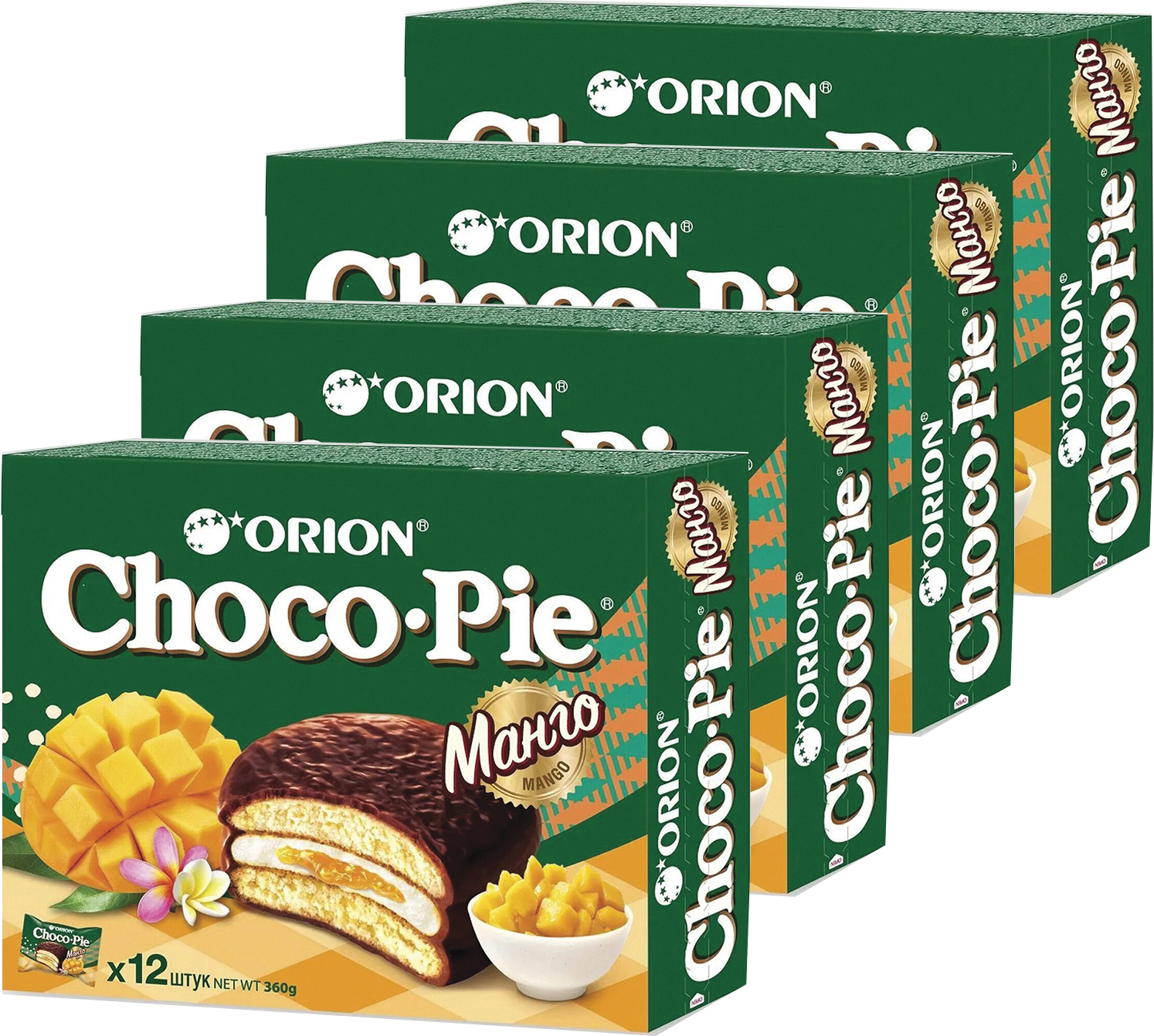 Печенье Orion Choco Pie Mango, 4 шт по 360 г