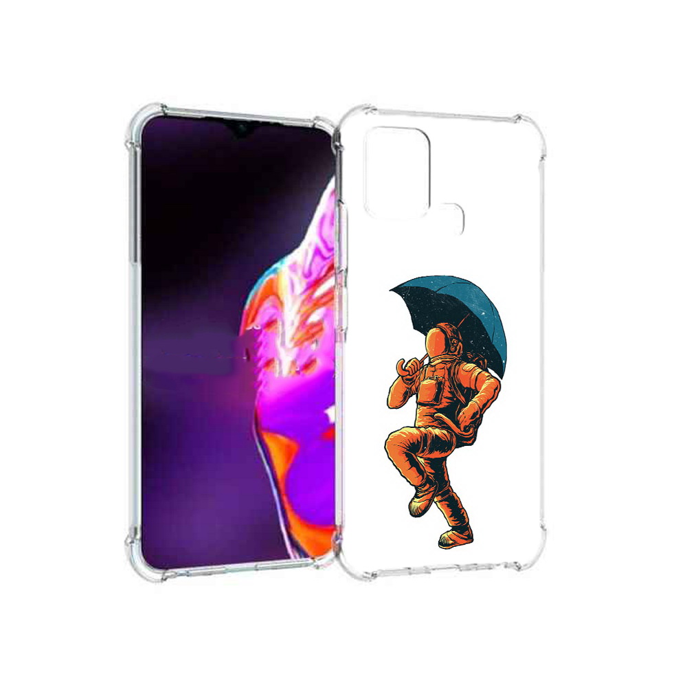 

Чехол MyPads Tocco для Infinix Hot 10s шагающий космонавт с зонтом, Прозрачный, Tocco