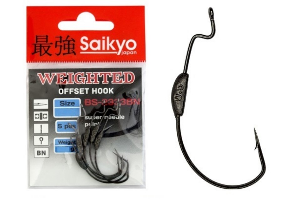 

Одинарные крючки Saikyo Curve Shank офсетные №3/0 BN, с колечком, с бородкой, с огрузкой, Черный, Bs-2333 Weighted Bn №3/0