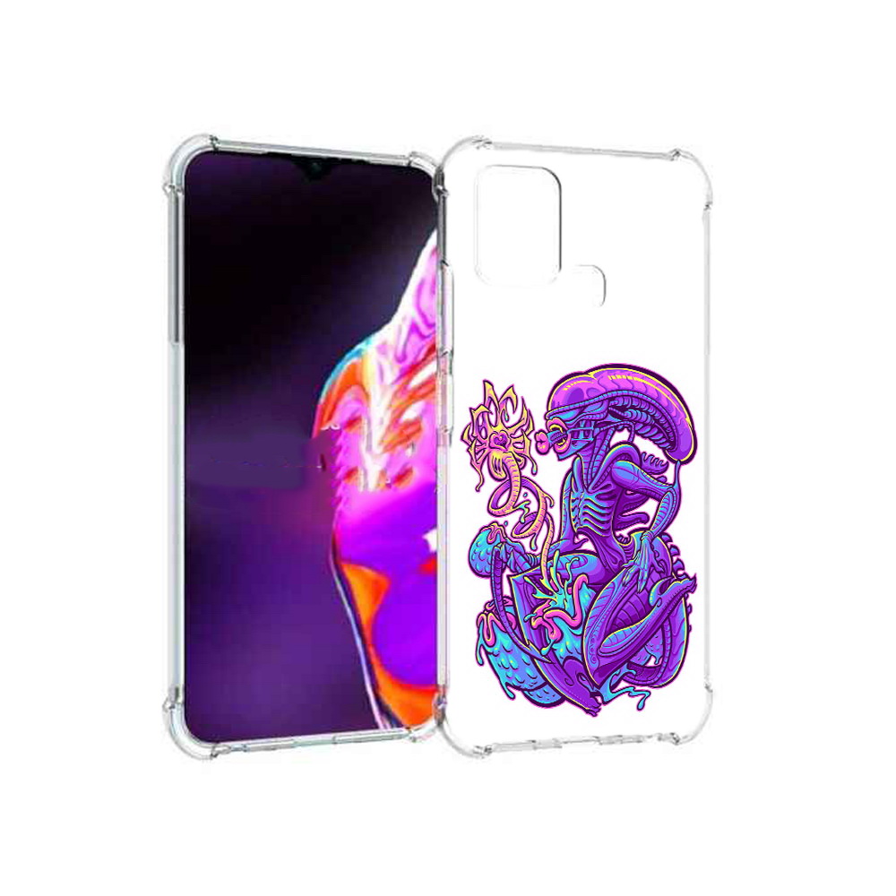 

Чехол MyPads Tocco для Infinix Hot 10s чужой фиолетовый цвет, Прозрачный, Tocco