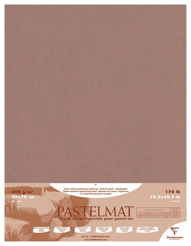 Бумага для пастели Clairefontaine CL-96011C Pastelmat 50x70 см 360 г, коричневый