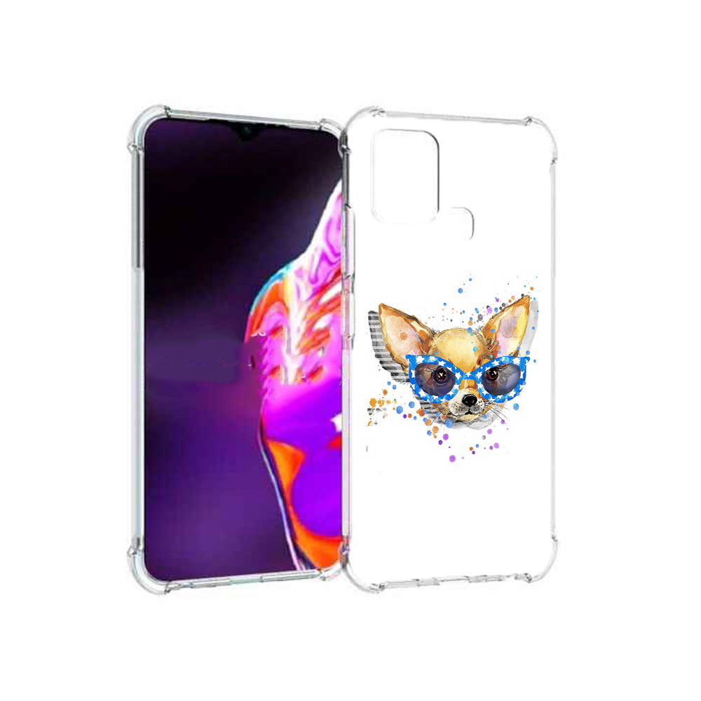

Чехол MyPads Tocco для Infinix Hot 10s чихуа-хуа в очках, Прозрачный, Tocco