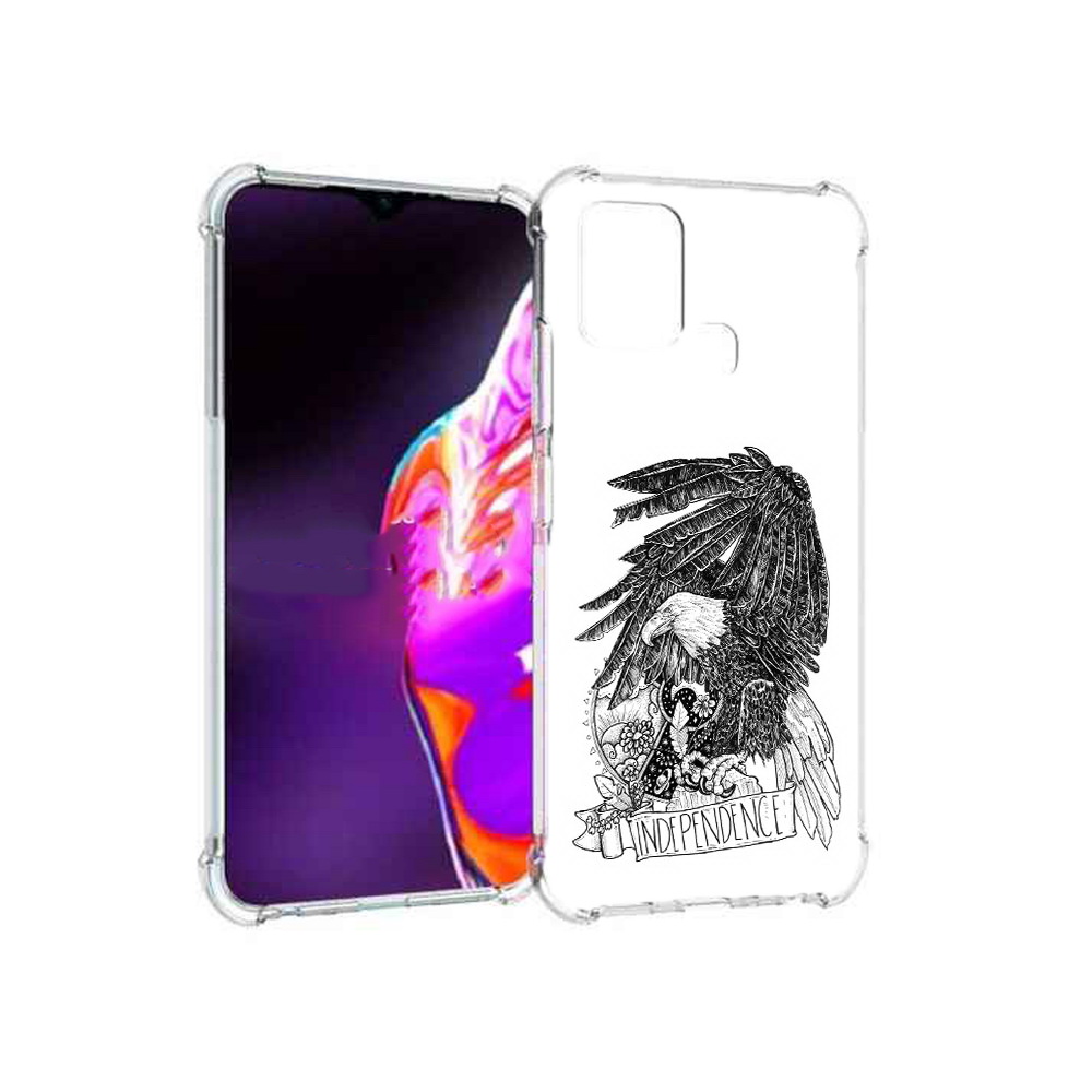 

Чехол MyPads Tocco для Infinix Hot 10s черно белый сокол, Прозрачный, Tocco