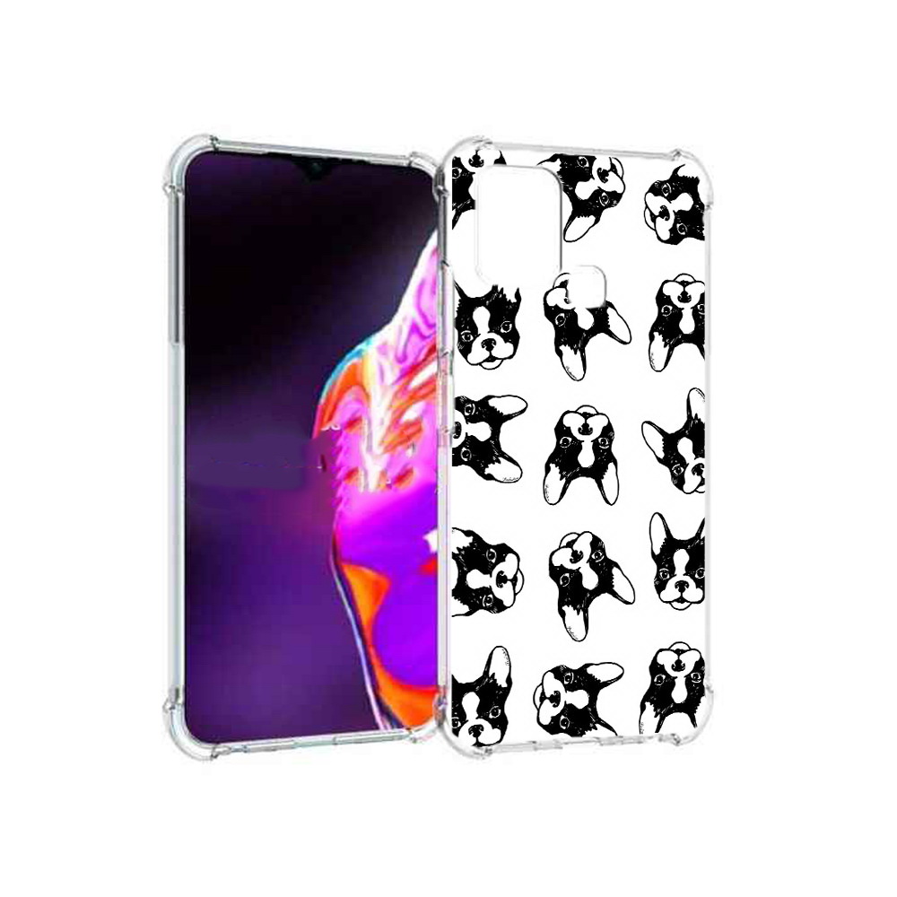 

Чехол MyPads Tocco для Infinix Hot 10s черно белые собачки, Прозрачный, Tocco