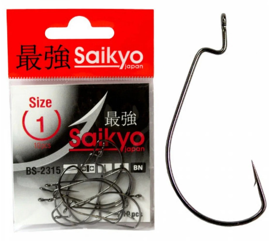 

Одинарные крючки Saikyo Chod Hook офсетные №3/0 BN, с колечком, прямое острие, с бородкой, Черный, Bs-2315 Bn №3/0