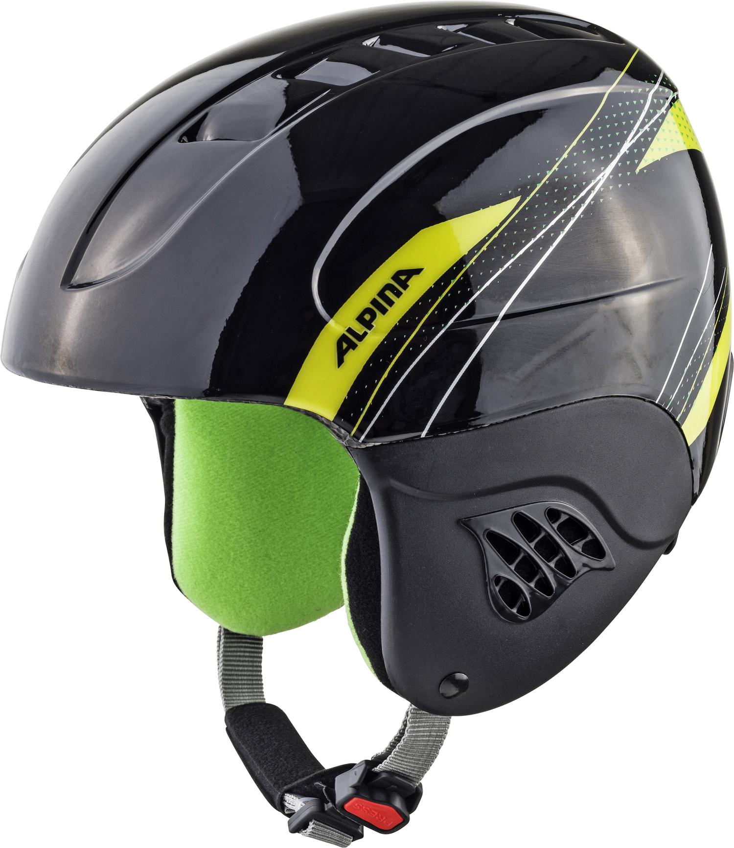 фото Горнолыжный шлем alpina junior carat 2021, carat black/green, xs