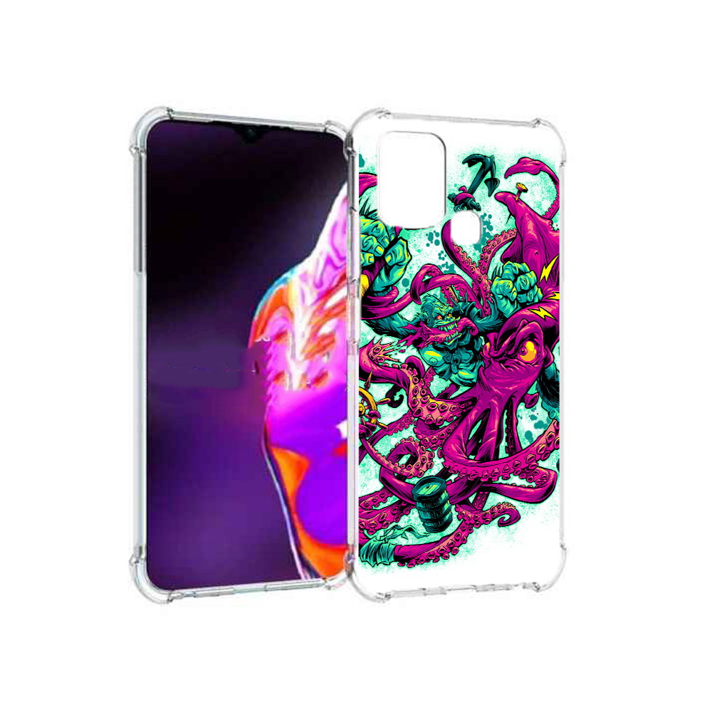 

Чехол MyPads Tocco для Infinix Hot 10s фиолетовый кракен, Прозрачный, Tocco
