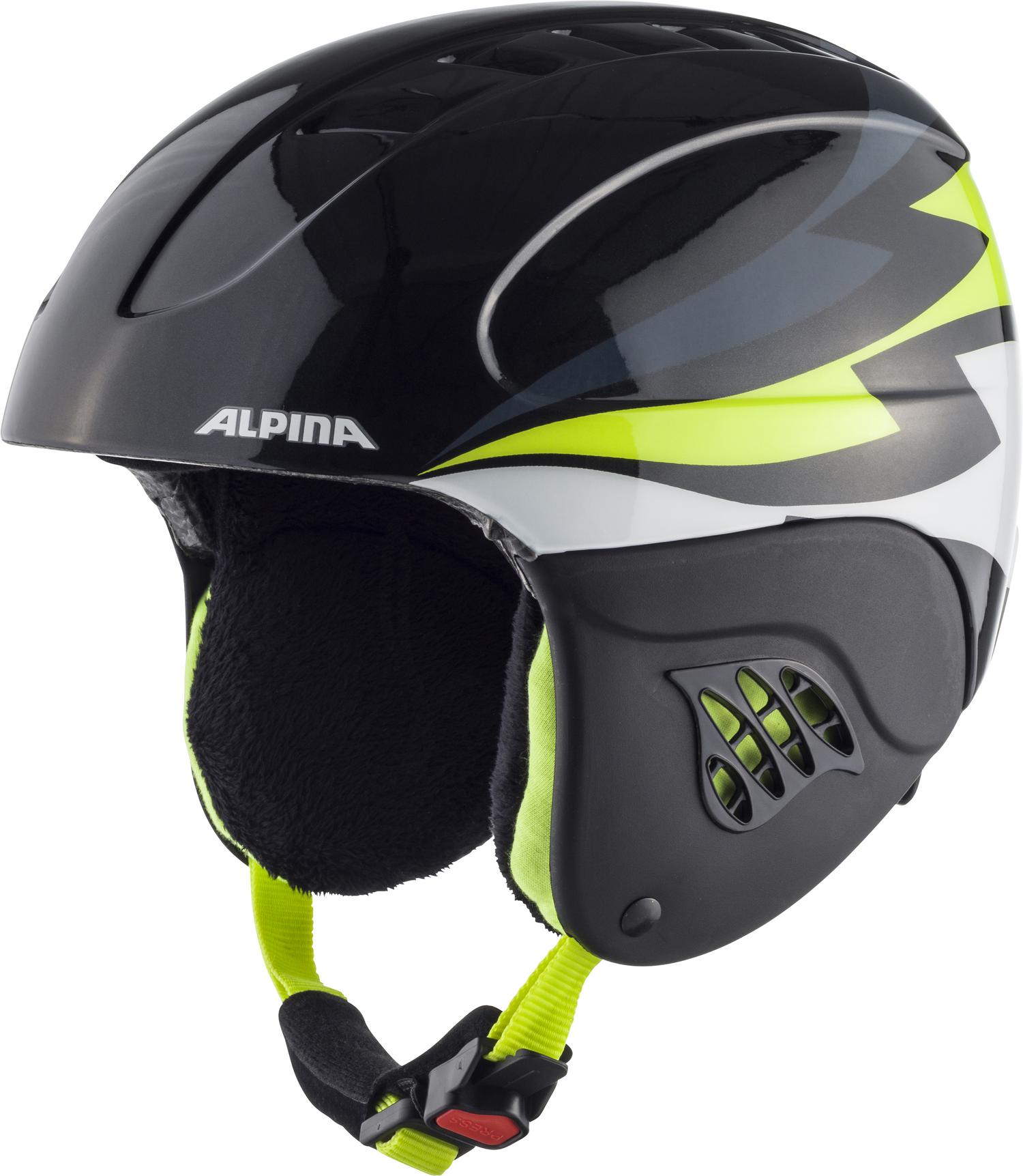 фото Горнолыжный шлем alpina carat 2021, charcoal/neon yellow, xs